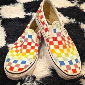 Vans Rainbow Checkered Sneakers Vibrant Canvas Style